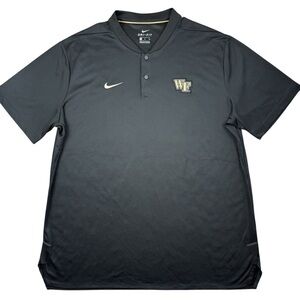 Nike Wake Forest Demon Deacons Men’s Modern Collarless Black Logo Polo Shirt XL